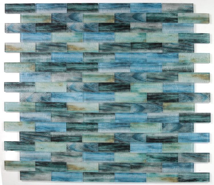 New | Glass | Blue & Green | Mosaic Sheet Tile | Interior Walls & Shower Walls