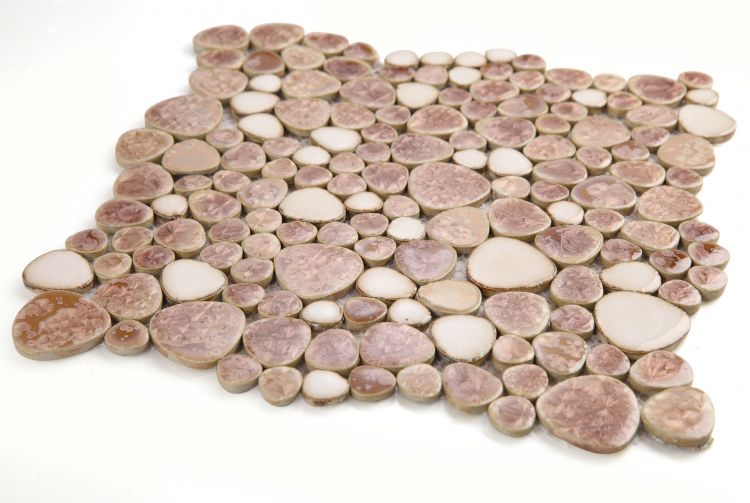 New | Pebble | Brown | Mosaic Sheet Tile | Walls, Interior Floors, Showers, Pools & Pool Liners