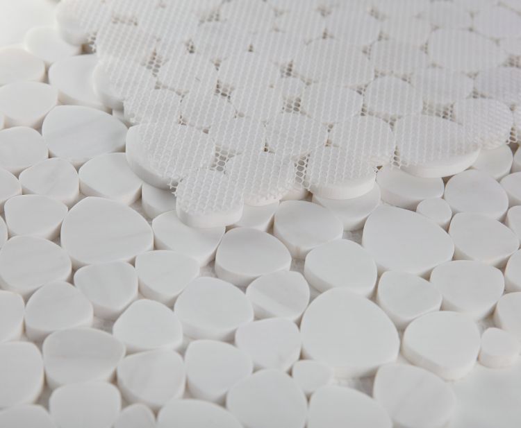 New | Pebble | White | Mosaic Sheet Tile | Walls, Interior Floors, & Showers