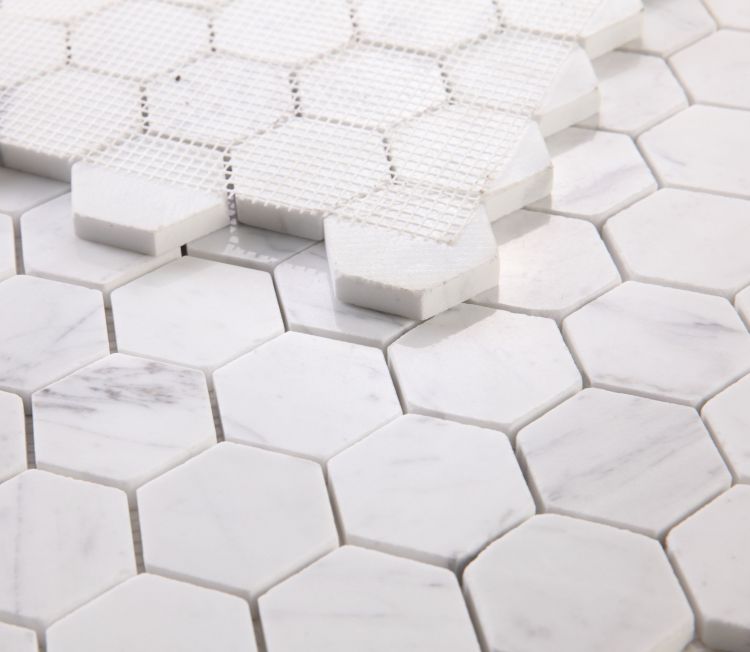 New | Hexagon |White | Mosaic Sheet Tile | Walls, Interior Floors & Showers