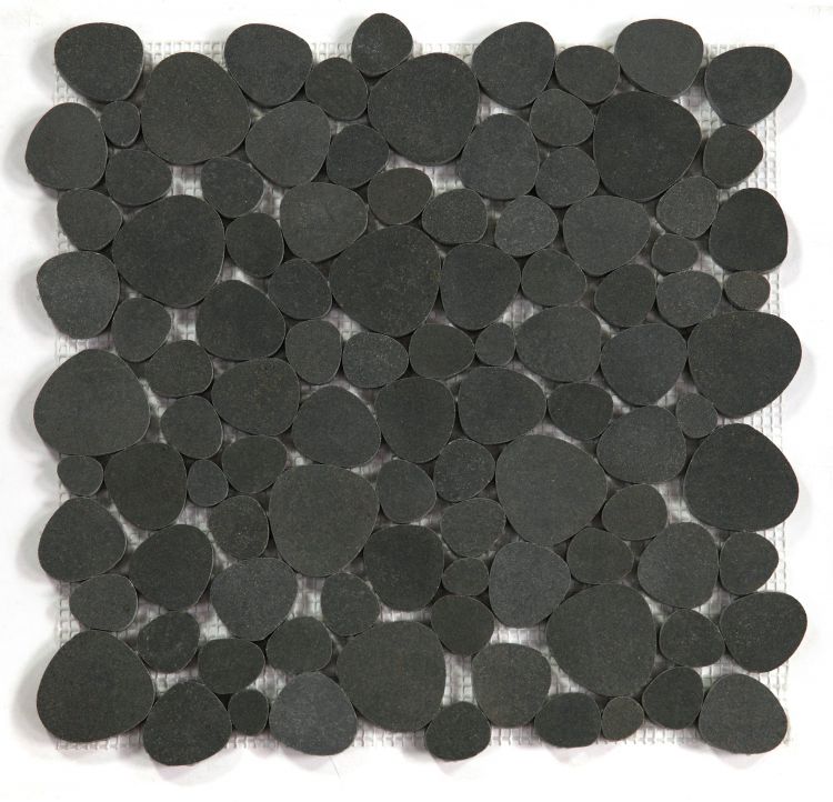 New | Pebble | Black | Mosaic Sheet Tile | Walls, Showers & Interior Floors