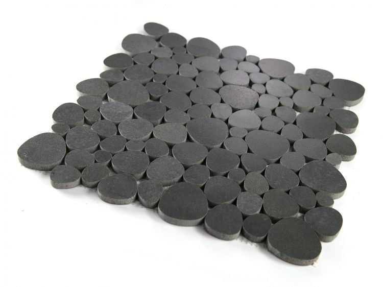 New | Pebble | Black | Mosaic Sheet Tile | Walls, Showers & Interior Floors