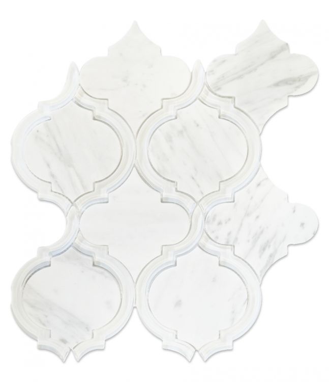 New | Spade | White & Marble | Mosaic Sheet Tile | Walls & Showers