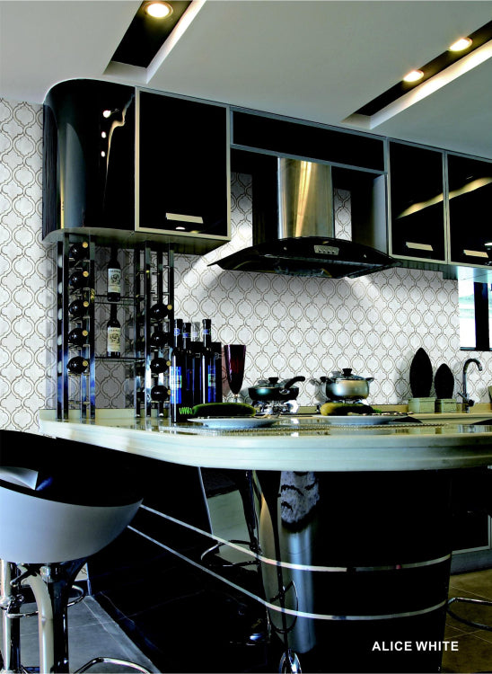 New | Spade | White & Marble | Mosaic Sheet Tile | Walls & Showers