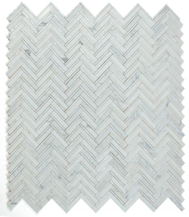 New | Herringbone | White | Mosaic Sheet Tile | Interior Walls & Shower Walls