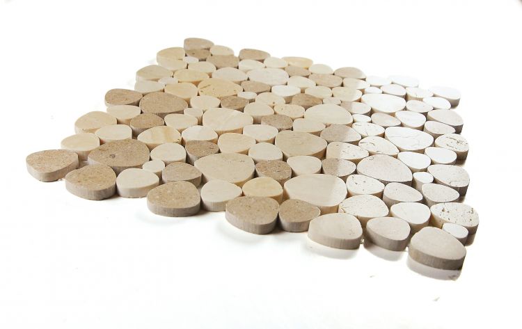 New | Pebble | Tan & Brown | Mosaic Sheet Tile | Walls, Interior Floors, & Showers