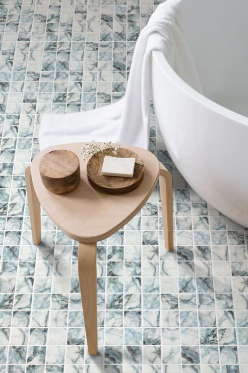 Blue White & Gray Mosaic Tile | Azul | 12.25 x 12.25" Sheet