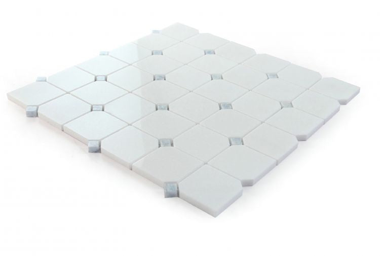 New | Square | Blue & White | Mosaic Sheet Tile | Walls, Interior Floors & Showers