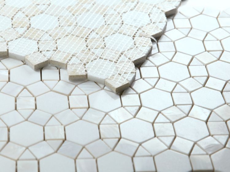 New | Circle | White | Mosaic Sheet Tile | Interior Walls & Shower Walls