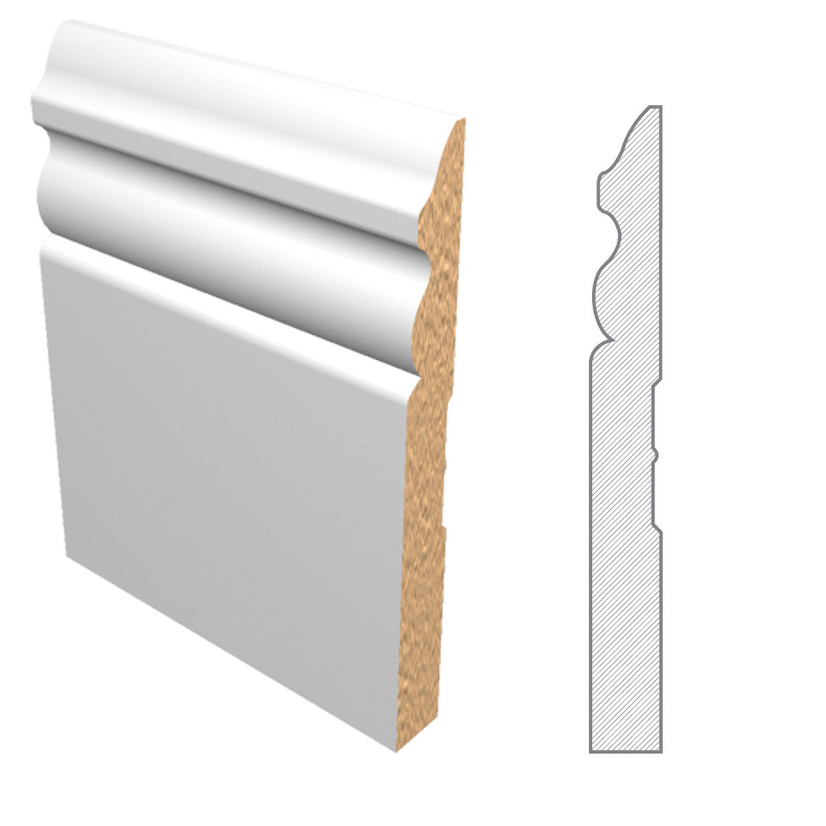5900 Medium Density Fiberboard MDF Baseboard | 5.25" Tall x .5" Thick x 16 LF | Lakewood Ranch