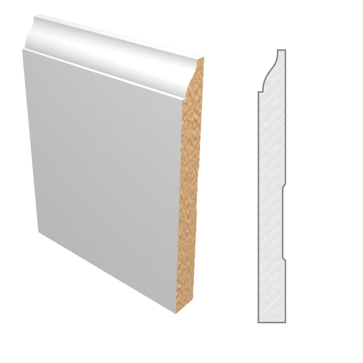 #618 Medium Density Fiberboard MDF Baseboard | 5.25" Tall x .5" Thick x 16 LF | Lakewood Ranch