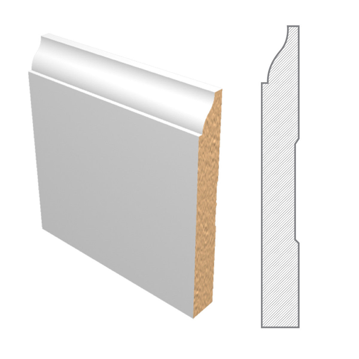 620 Medium Density Fiberboard MDF Baseboard | 4.25" Tall x .5" Thick x 16 LF | Lakewood Ranch