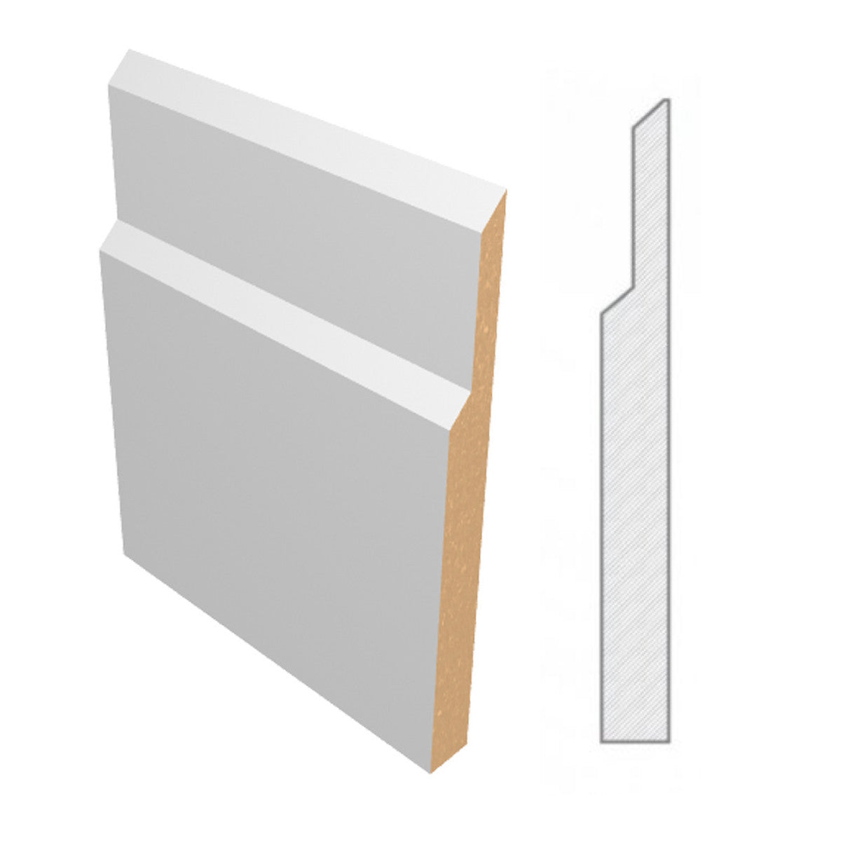 710 Medium Density Fiberboard MDF Baseboard | 7.25" Tall x .69" Thick x 16 LF | Lakewood Ranch