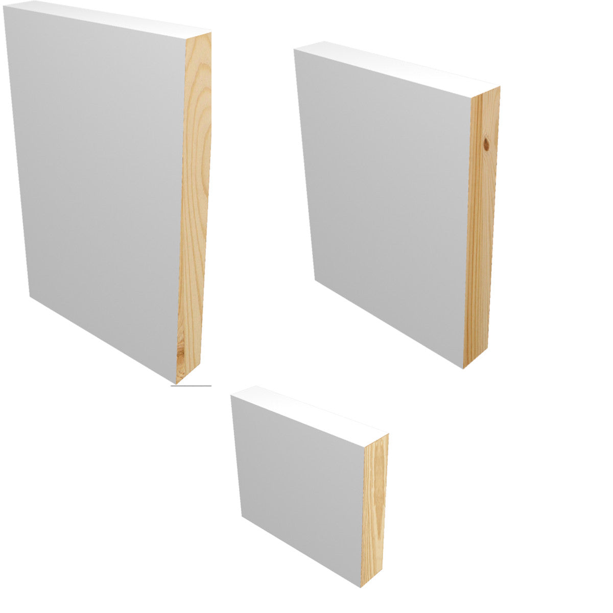 Baseboard Pine Primed Deco Square | 3 Sizes | 1x8 or 1x6 or 1x3