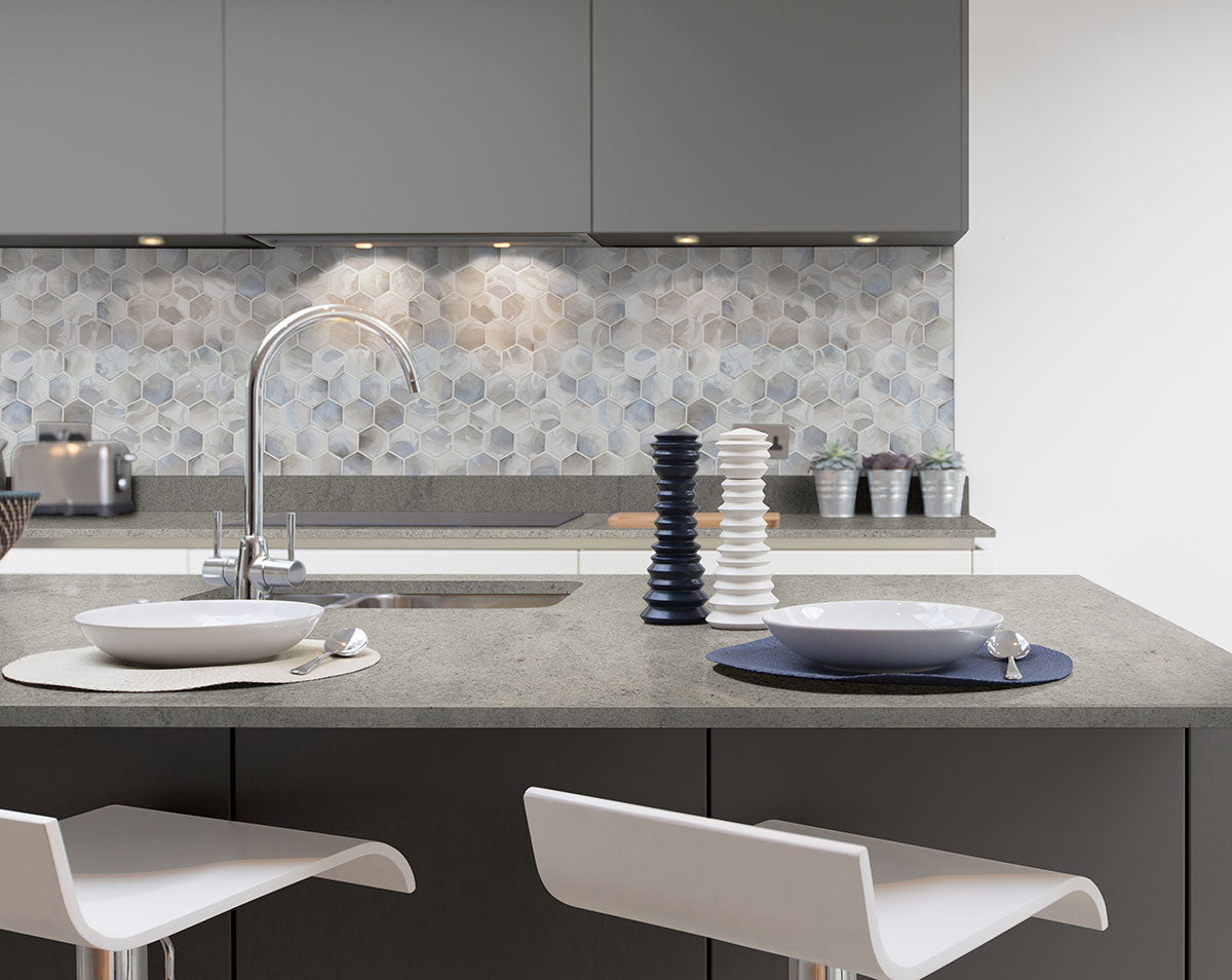 M - Ocean Wave - 3 Inch Pearl Glass Mosaic Tile