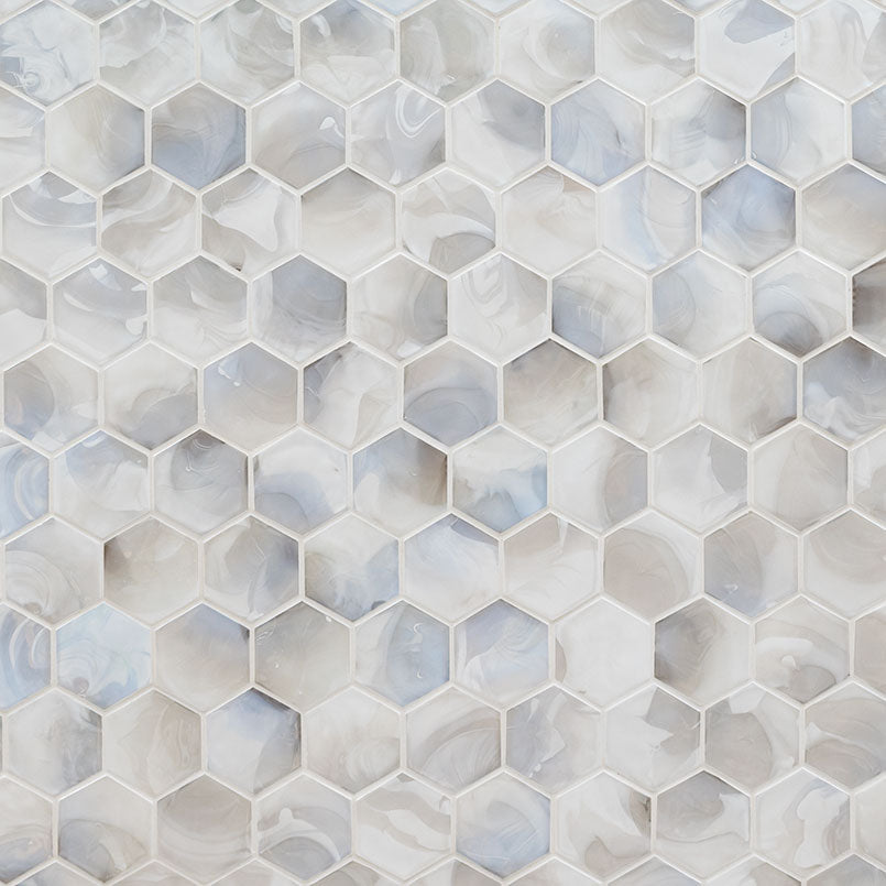M - Ocean Wave - 3 Inch Pearl Glass Mosaic Tile