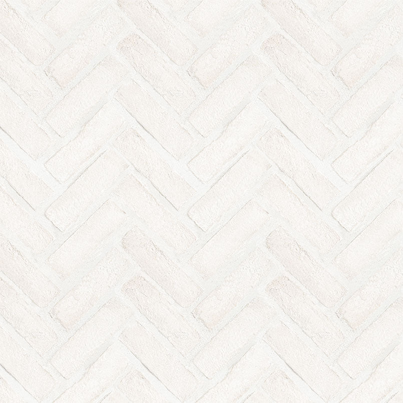 M - White Clay Herringbone Brick Mosaic Tile - Natural Finish