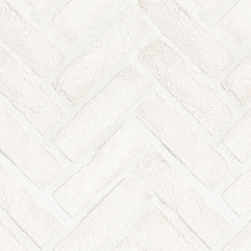 M - White Clay Herringbone Brick Mosaic Tile - Natural Finish