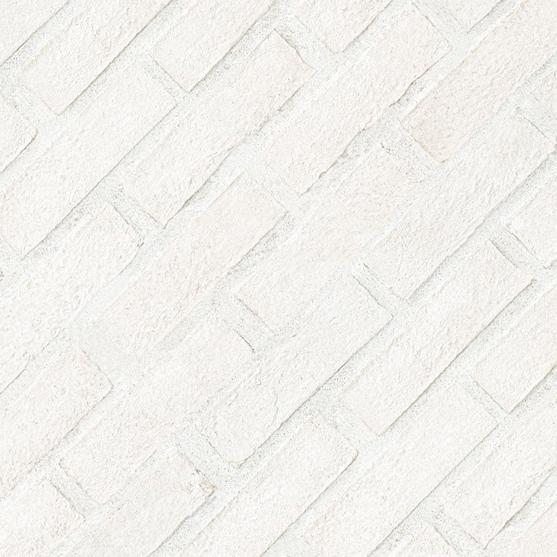 M - White Clay Brick Mosaic Tile - Natural Finish