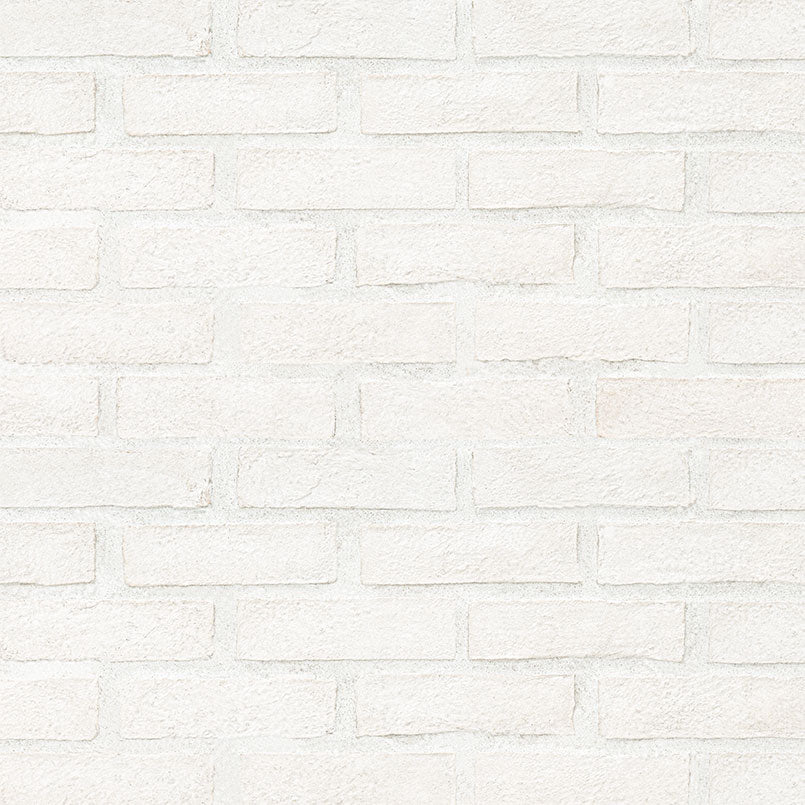 M - White Clay Brick Mosaic Tile - Natural Finish