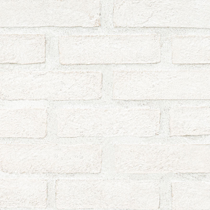M - White Clay Brick Mosaic Tile - Natural Finish