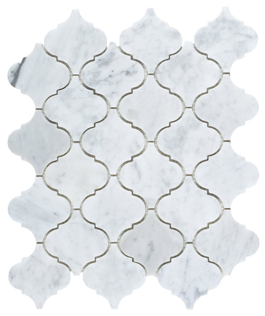 New | Arabesque | White | Mosaic Sheet Tile | Walls, Interior Floors, & Showers