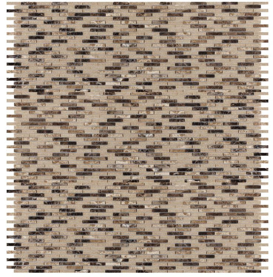 New | Linear | Beige & Brown | Mosaic Sheet Tile | Interior Walls & Shower Walls