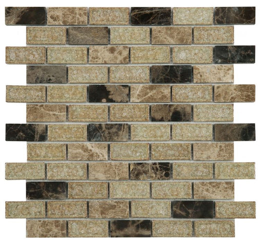 New | Brick | Beige & Brown | Mosaic Sheet TIle | Interior Walls & Shower Walls