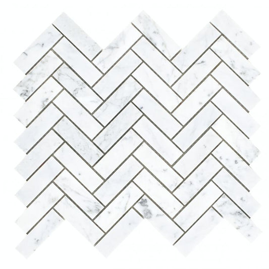 New | Herringbone | White | Mosaic Sheet Tile | Walls, Interior Floors & Showers