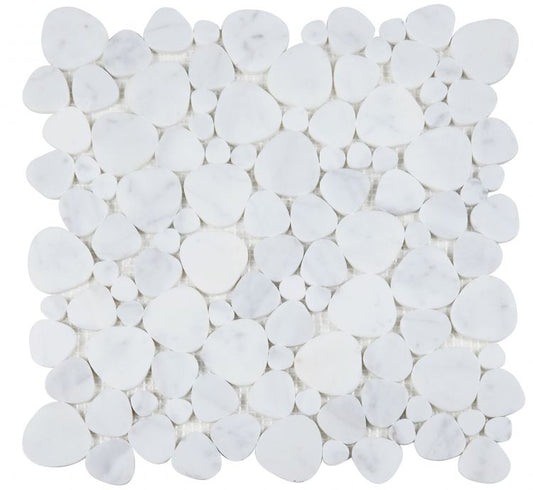 New | Pebble | White | Mosaic Sheet Tile | Walls, Interior Floors, & Showers