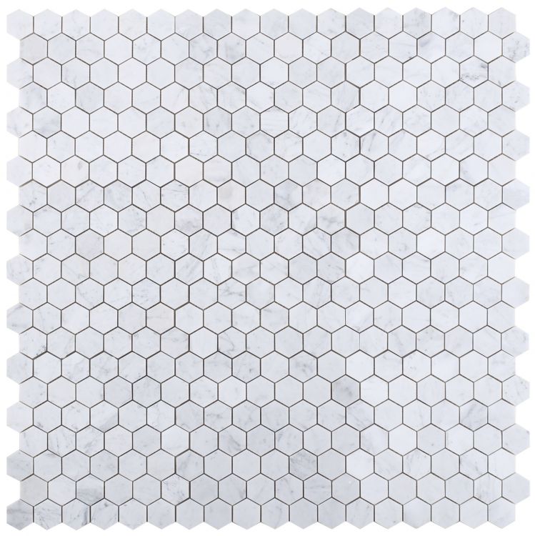 New | Hexagon | Gray & White | Mosaic Sheet Tile | Walls, Interior Floors & Showers