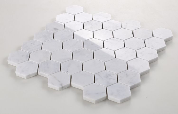 New | Hexagon | Gray & White | Mosaic Sheet Tile | Walls, Interior Floors & Showers