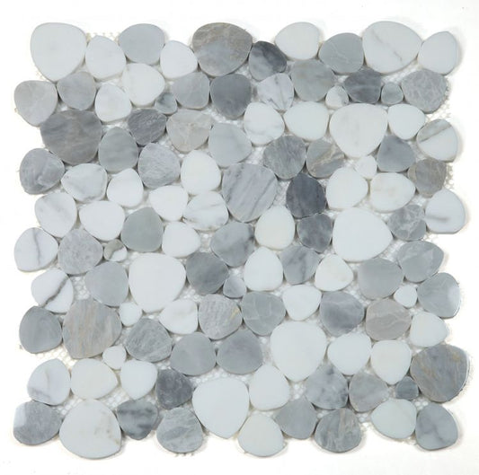 New | Gray & White | Mosaic Sheet Tile | Walls, Interior Floors, & Showers