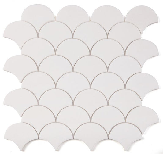 New | Scale | White | Mosaic Sheet Tile | Walls, Interior Floors & Showers