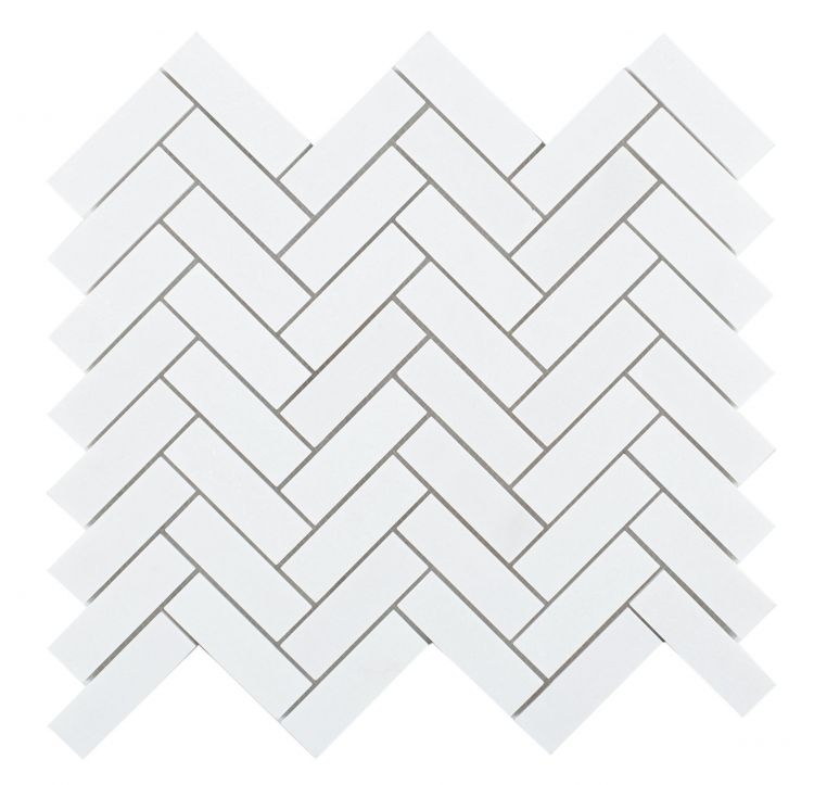 New | Herringbone | White | Mosaic Sheet Tile | Walls, Interior Floors & Showers