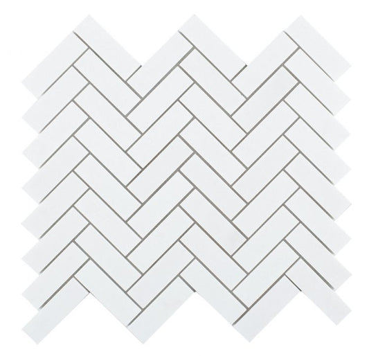 New | Herringbone | White | Mosaic Sheet Tile | Walls, Interior Floors & Showers