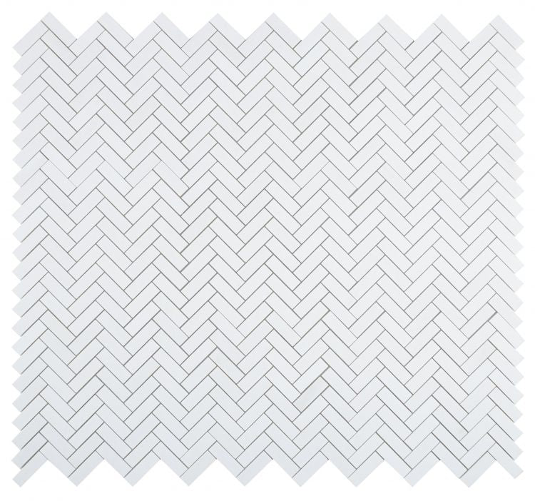 New | Herringbone | White | Mosaic Sheet Tile | Walls, Interior Floors & Showers