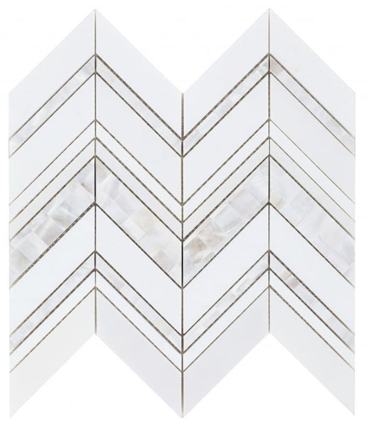 New | Herringbone | White | Mosaic Sheet Tile | Interior Walls & Shower Walls