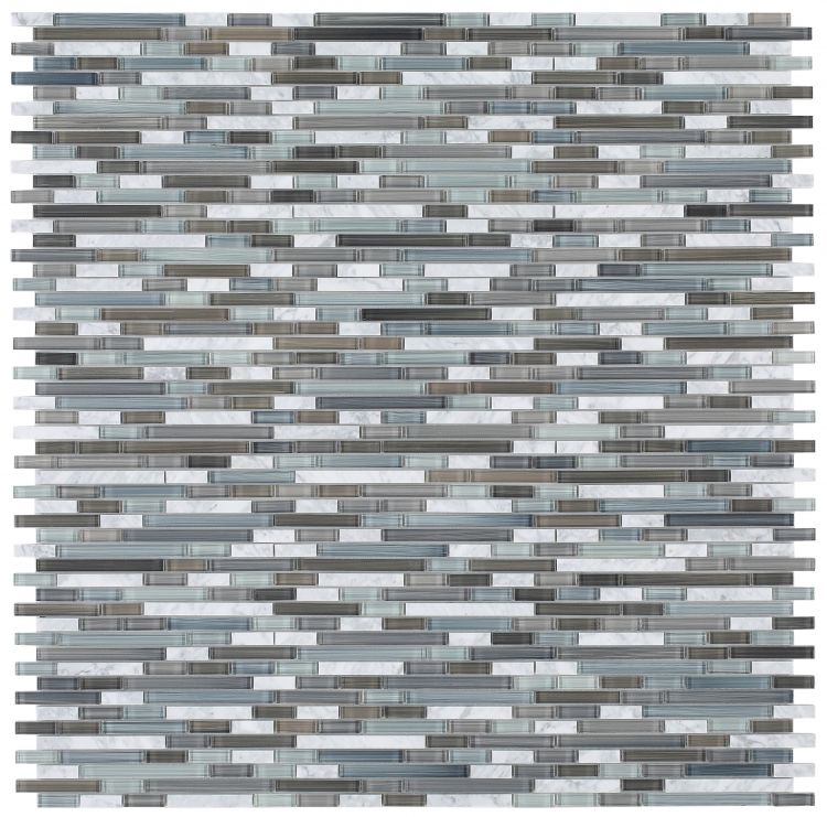 New | Glass | Blue & Gray | Mosaic Sheet Tile | Interior Walls & Showers