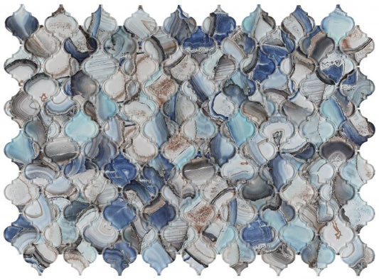 New | Spade | Blue, Dark Gray, Brown & White | Mosaic Sheet Tile | Interior Walls & Shower Walls
