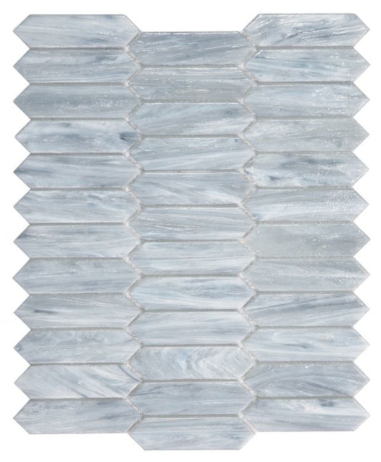 New | Elongated Hexagon | Gray | Mosaic Sheet Tile | Interior Walls, Showers, Pools, & Pool Liners