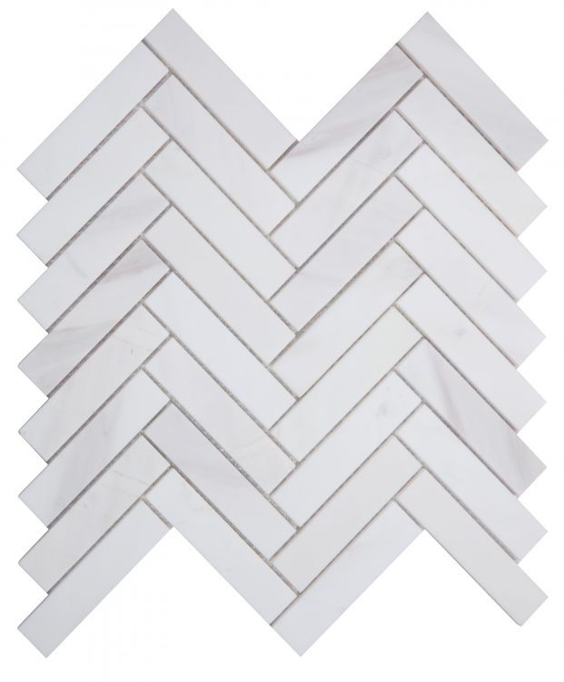 New | Herringbone | White | Mosaic Sheet Tile | Walls, Interior Floors & Showers