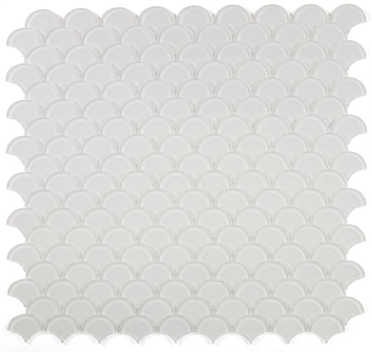 New | Scale | White | Mosaic Sheet Tile | Walls, Shower Walls, Pools & Pool Liners