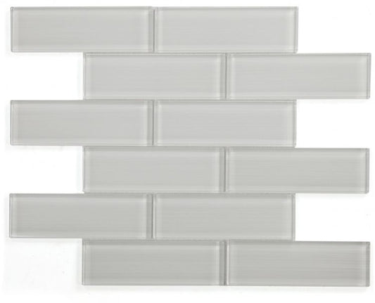 New | Subway Glass | Gray | Mosaic Sheet Tile | Walls, Shower Walls, Pools & Pool Liners