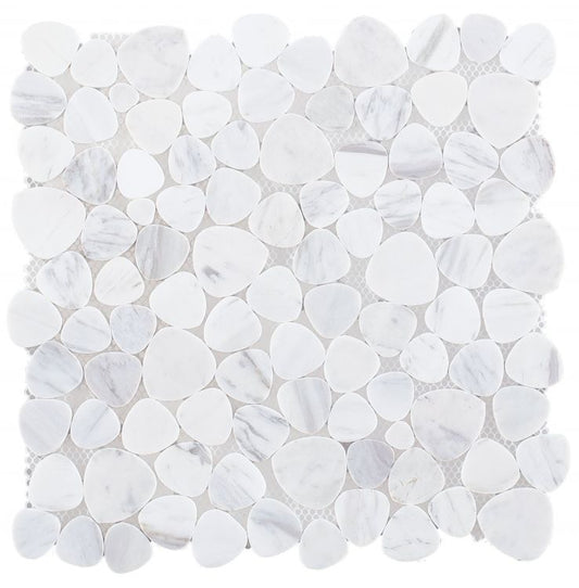 New | Pebble | White | Mosaic Sheet TIle | Walls, Interior Floors, & Showers