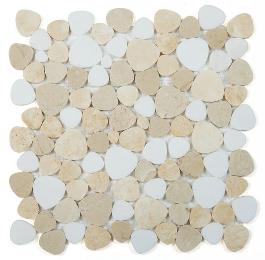 New | Gold & White | Mosaic Sheet Tile | Walls, Interior Floors, & Showers