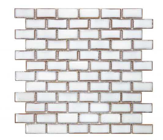 New | Brick | White | Mosaic Sheet Tile | Walls, Interior Floors, Showers & Pools