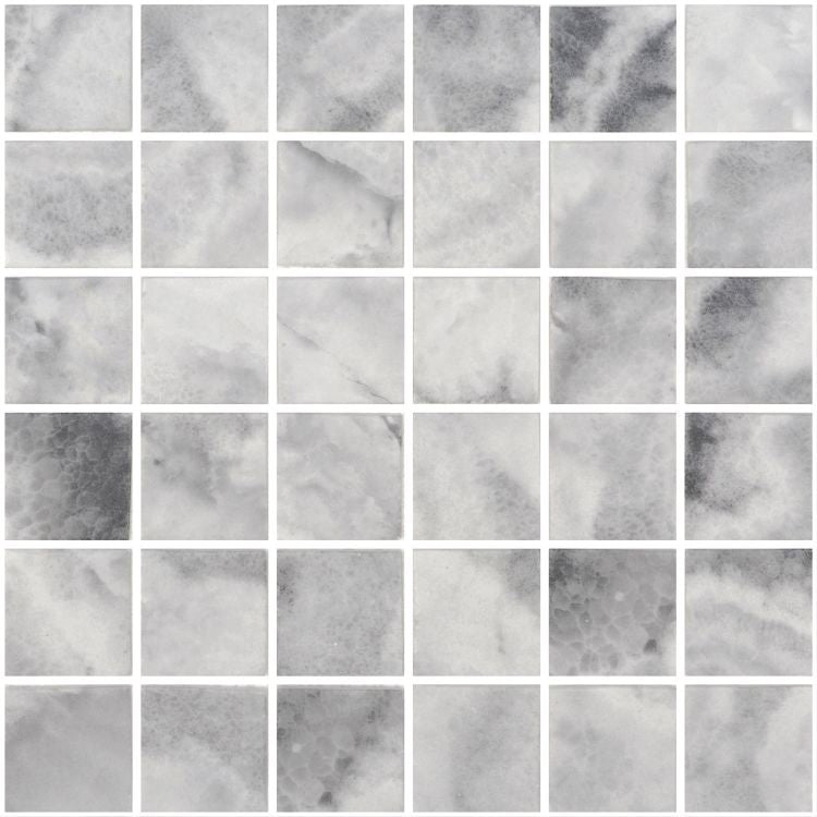 New | Square | Gray & White | Mosaic Sheet Tile | Walls, Interior Floors, Showers, Pools & Pool Liners