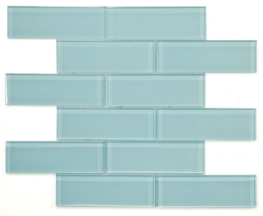 New | Subway Glass | Green | Mosaic Sheet Tile | Walls, Shower Walls, Pools & Pool Liners