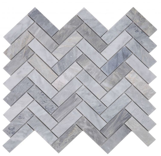 New | Herringbone | Gray | Mosaic Sheet Tile | Walls, Interior Floors & Showers